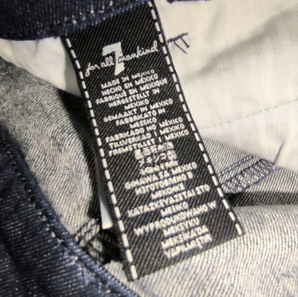 7 For All Mankind Zebra Print Button Front Mini Denim Skirt Size 26 - Picture 13 of 13